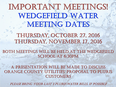 Wedgefield Water Meeting Dates