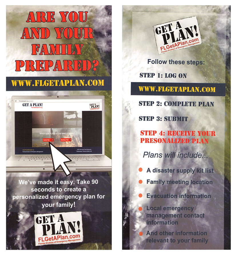 Florida Get A Disaster Plan Information Brochure